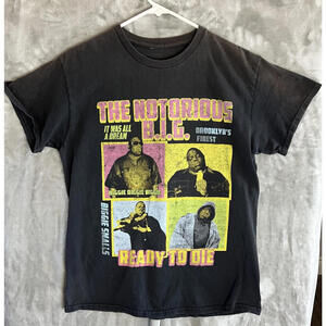 Vintage Notorious B.I.G. Black Graphic T-shirt Unisex Size Small
